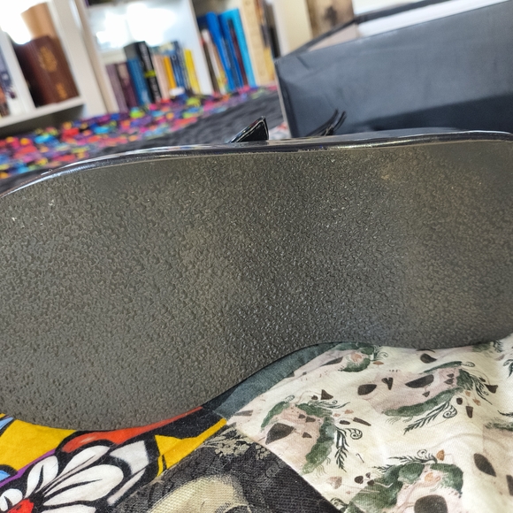 Demonia Black Heart Buckle Boots Iridescent Black ( Emily Size 8 Women's) - Picture 5 of 10